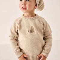 Ethan Jumper - Oatmeal Marle Leopard Childrens Jumper from Jamie Kay Australia