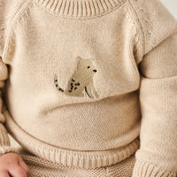 Ethan Jumper - Oatmeal Marle Leopard Childrens Jumper from Jamie Kay Australia