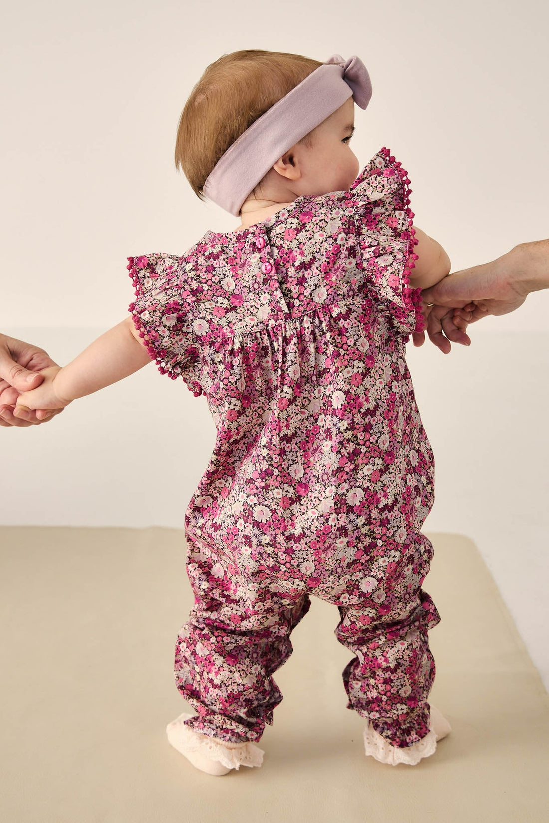 Organic Cotton Martha Playsuit - Garden Print Childrens Playsuit from Jamie Kay Australia