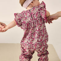 Organic Cotton Martha Playsuit - Garden Print Childrens Playsuit from Jamie Kay Australia