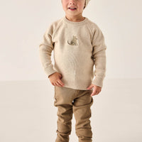 Ethan Jumper - Oatmeal Marle Leopard Childrens Jumper from Jamie Kay Australia