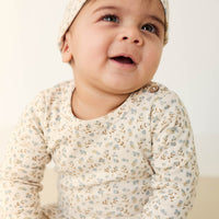 Organic Cotton Fernley Bodysuit - Blueberry Ditsy Childrens Bodysuit from Jamie Kay Australia