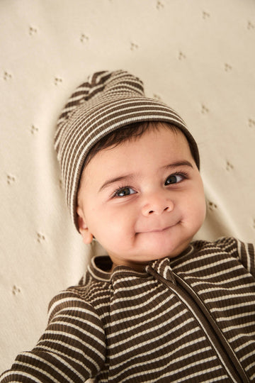 Organic Cotton Modal Marley Beanie - Bear/Cassava Childrens Hat from Jamie Kay Australia