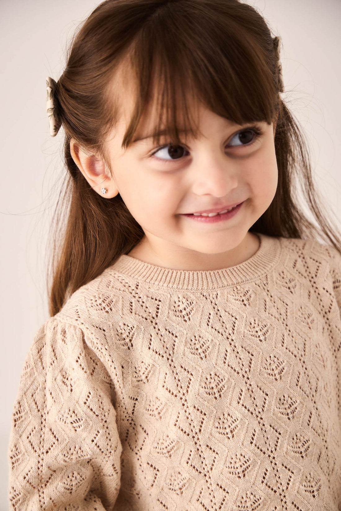 Mila Jumper - Light Oatmeal Marle Childrens Jumper from Jamie Kay Australia