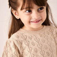 Mila Jumper - Light Oatmeal Marle Childrens Jumper from Jamie Kay Australia