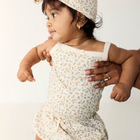 Organic Cotton Bridget Singlet Bodysuit - Blueberry Ditsy Childrens Bodysuit from Jamie Kay Australia