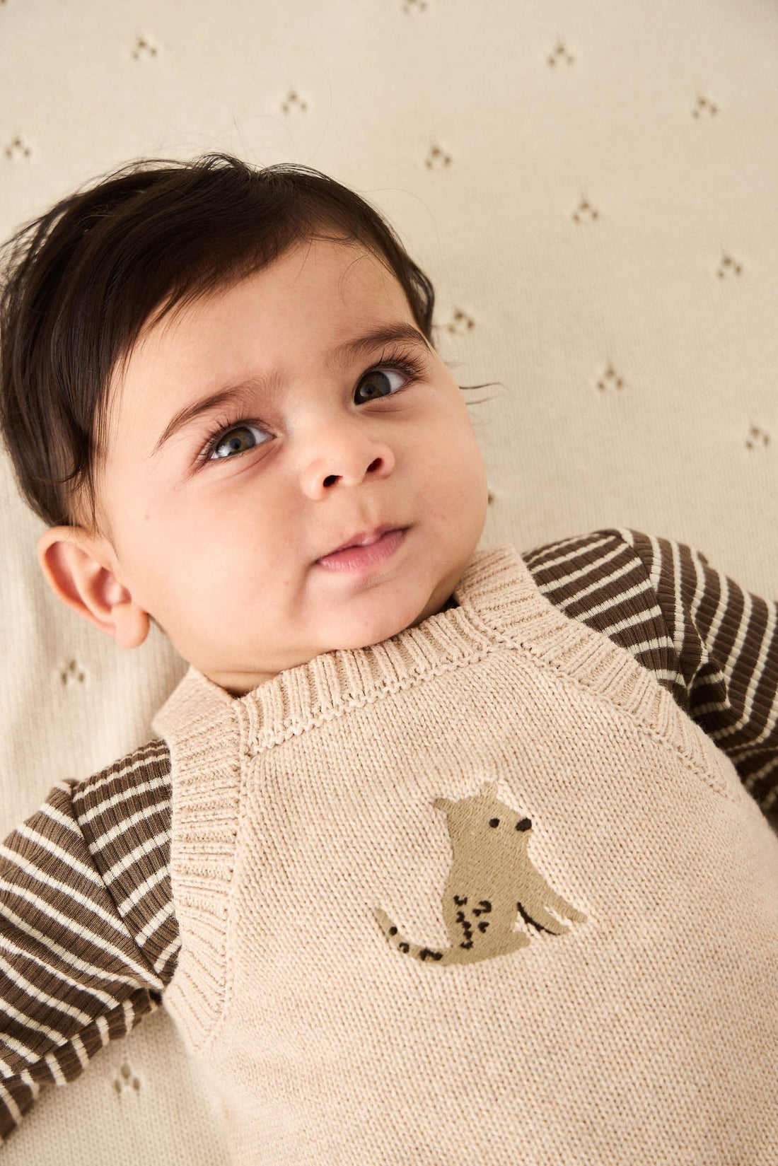 Ethan Playsuit - Oatmeal Marle Leopard Childrens Playsuit from Jamie Kay Australia