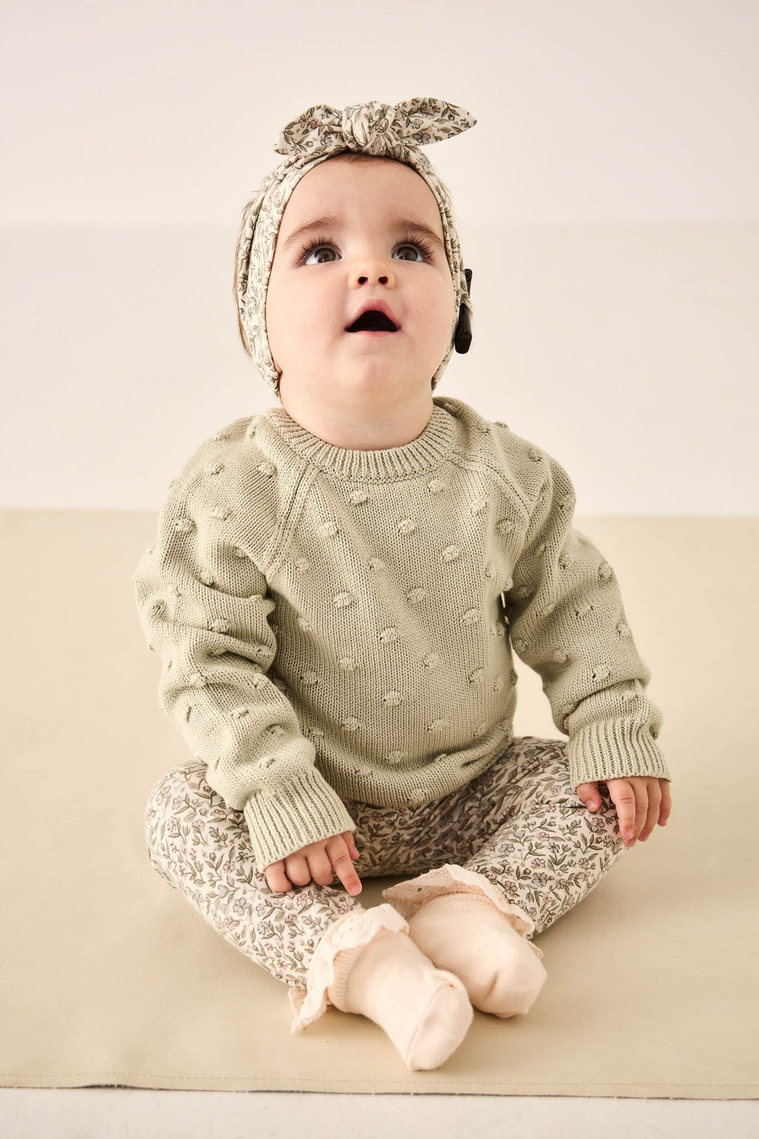 Dotty Knitted Jumper - Honeydew Childrens Jumper from Jamie Kay Australia