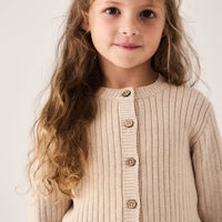 Clara Cardigan - Oatmeal Marle Childrens Cardigan from Jamie Kay Australia