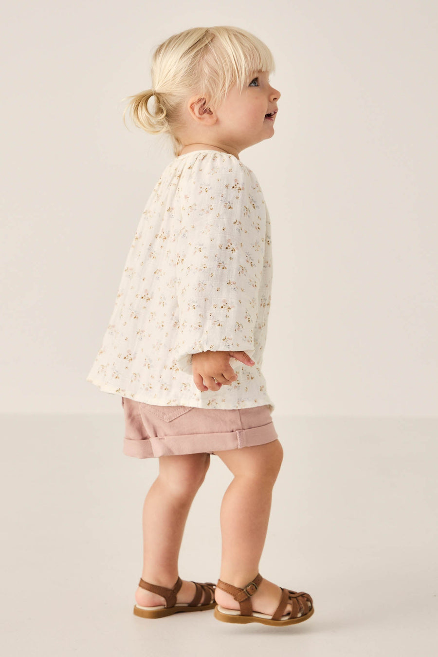 Organic Cotton Muslin Martha Top - Nina Watercolour Floral Childrens Top from Jamie Kay Australia