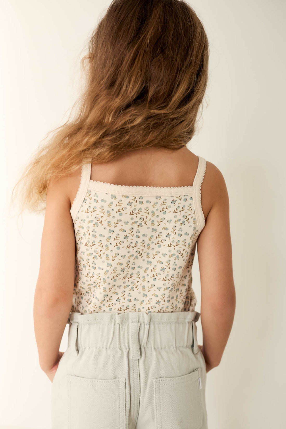 Organic Cotton Singlet - Blueberry Ditsy Childrens Singlet from Jamie Kay Australia