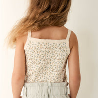 Organic Cotton Singlet - Blueberry Ditsy Childrens Singlet from Jamie Kay Australia