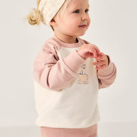 Organic Cotton Headband - Rosalie Floral Mauve Childrens Headband from Jamie Kay Australia