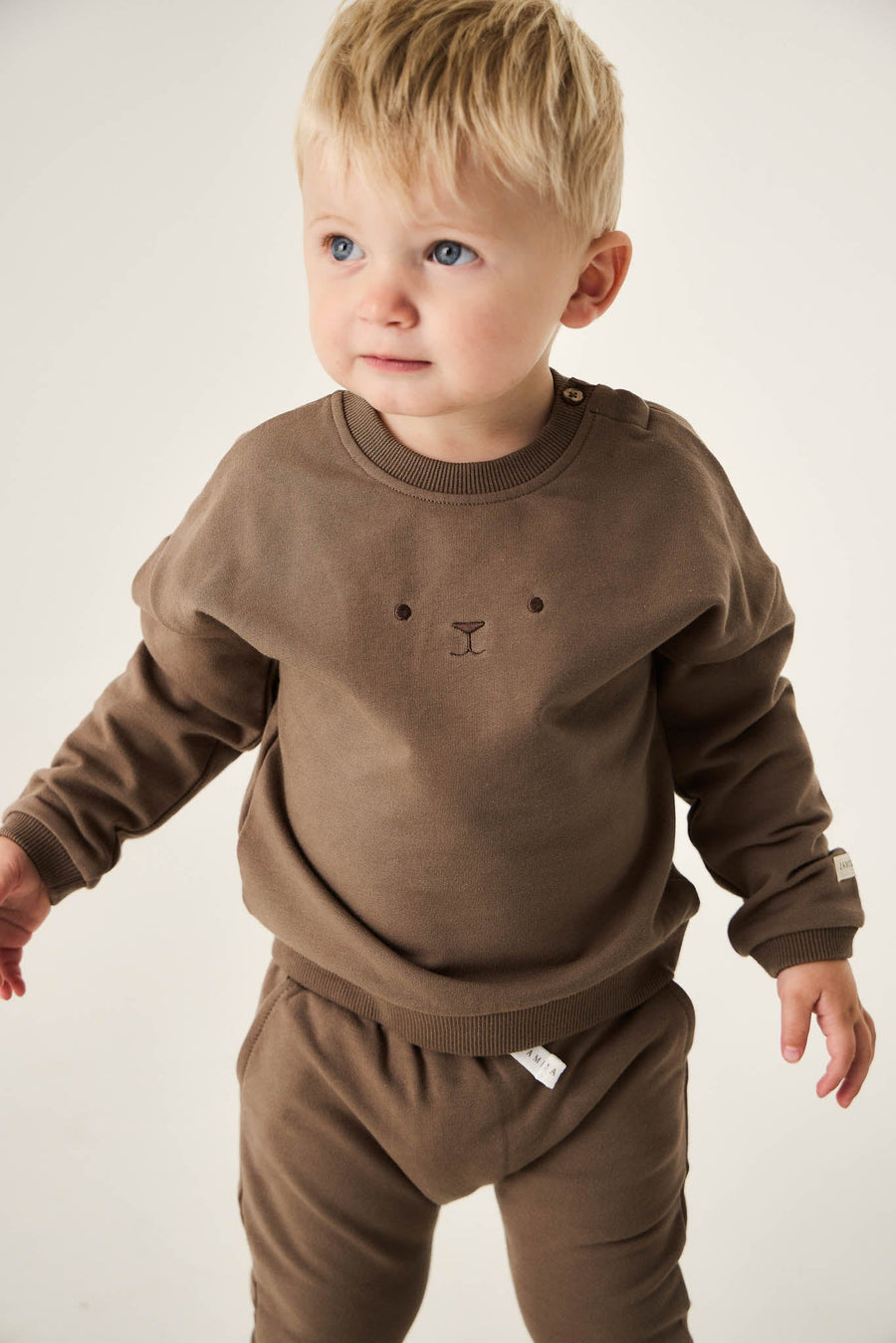 Organic Cotton Damien Sweatshirt - Bear Childrens Sweatshirt from Jamie Kay Australia