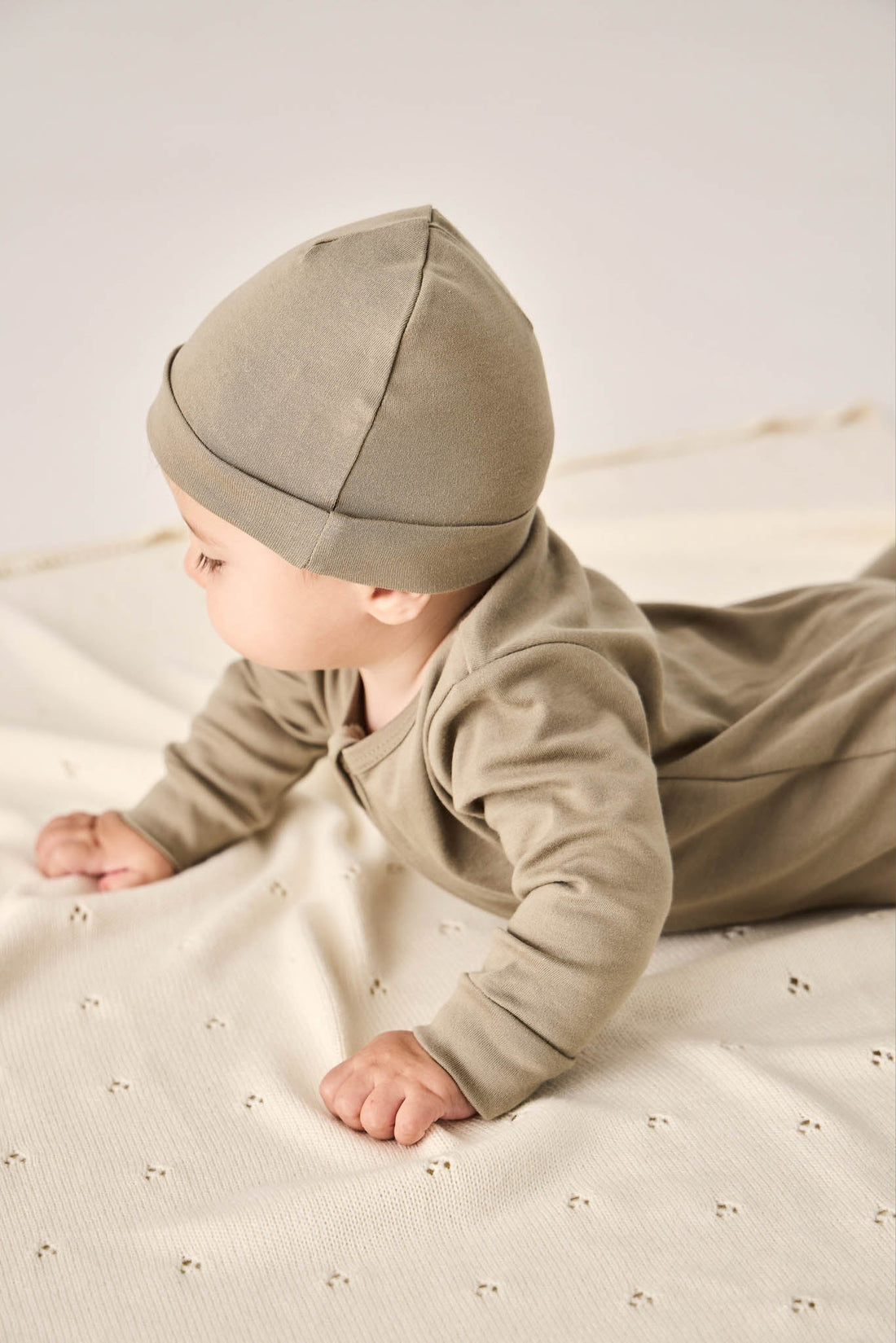 Pima Cotton Marley Beanie - Vert Childrens Hat from Jamie Kay Australia