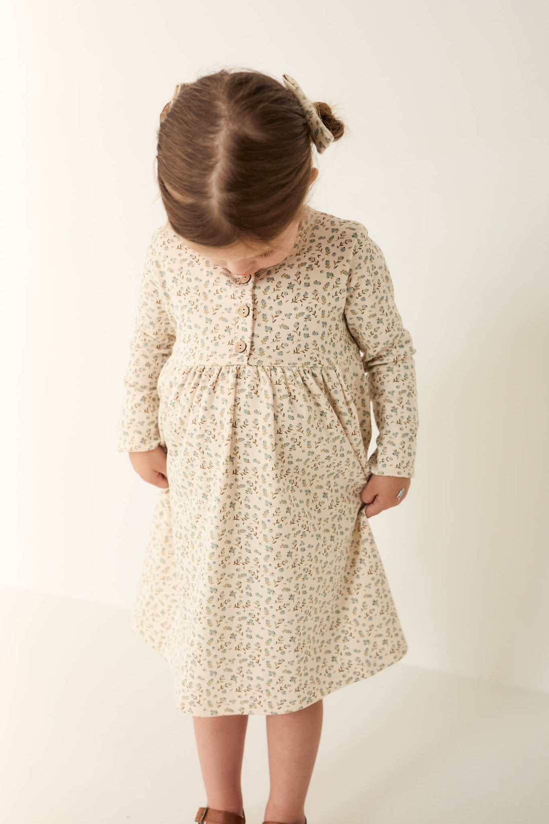 Organic Cotton Bridget Dress - Blueberry Ditsy Childrens Dress from Jamie Kay Australia