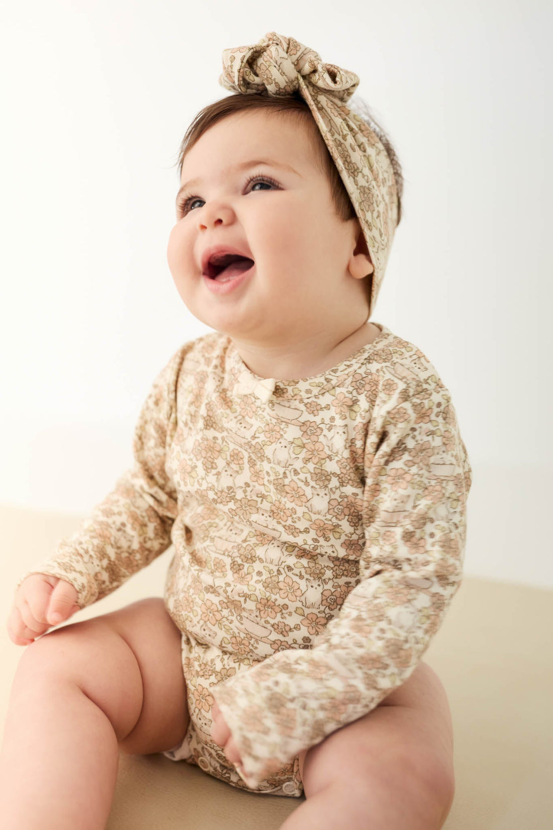 Organic Cotton Long Sleeve Bodysuit - Kitty Chloe Childrens Bodysuit from Jamie Kay Australia