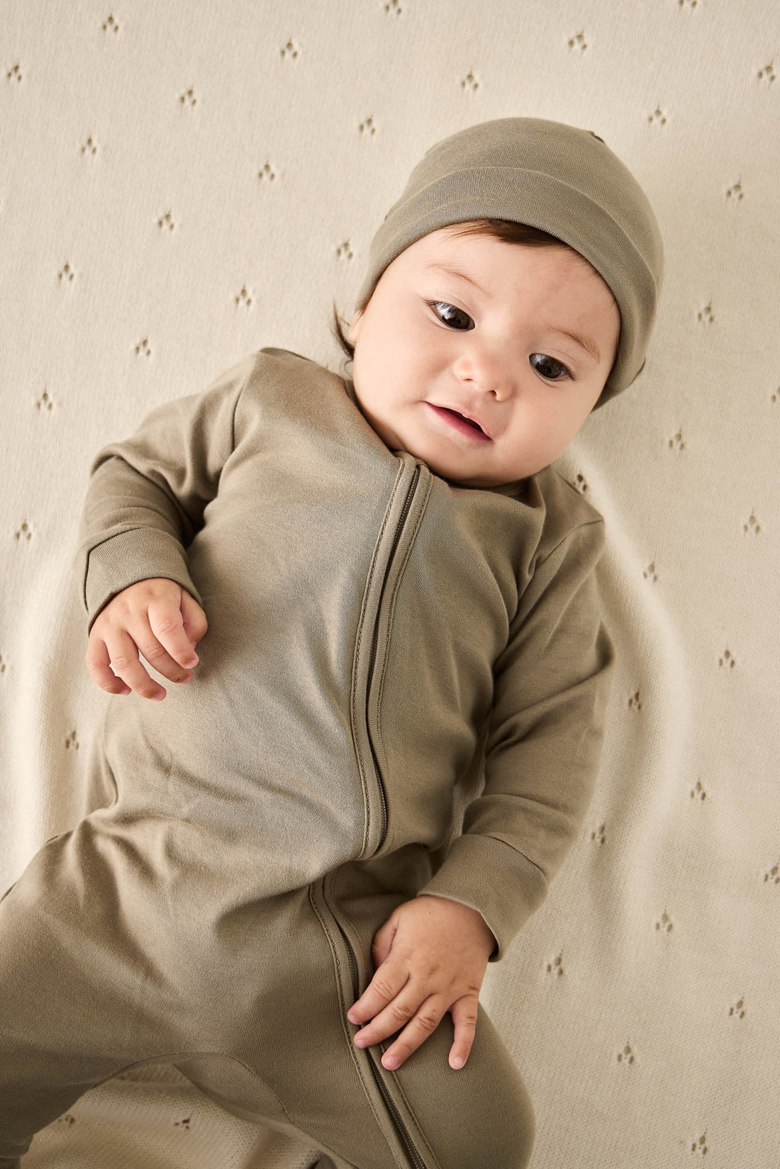 Pima Cotton Frankie Zip Onepiece - Vert Childrens Onepiece from Jamie Kay Australia