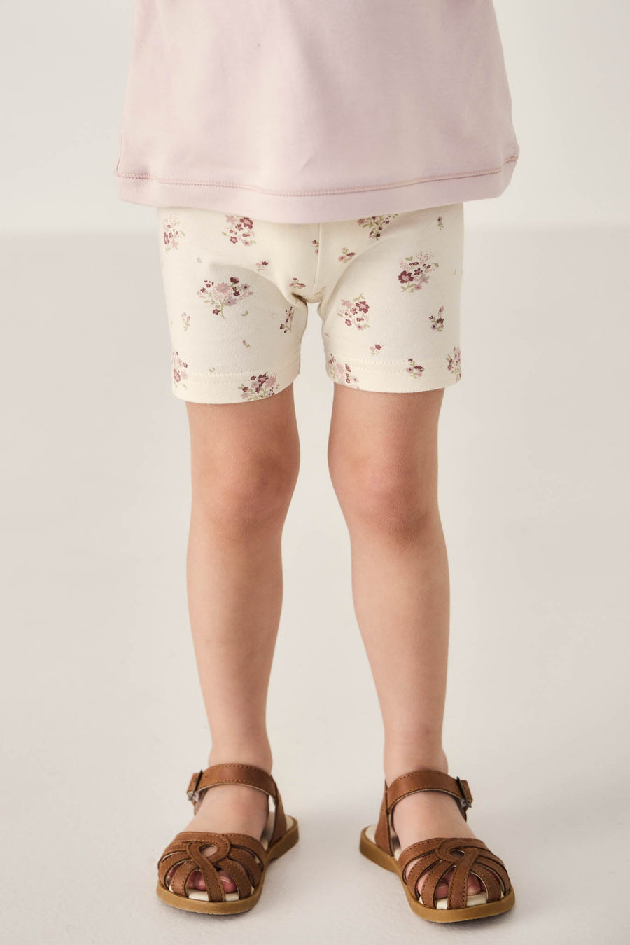 Organic Cotton Everyday Bike Short - Lauren Floral Tofu Childrens Short from Jamie Kay Australia