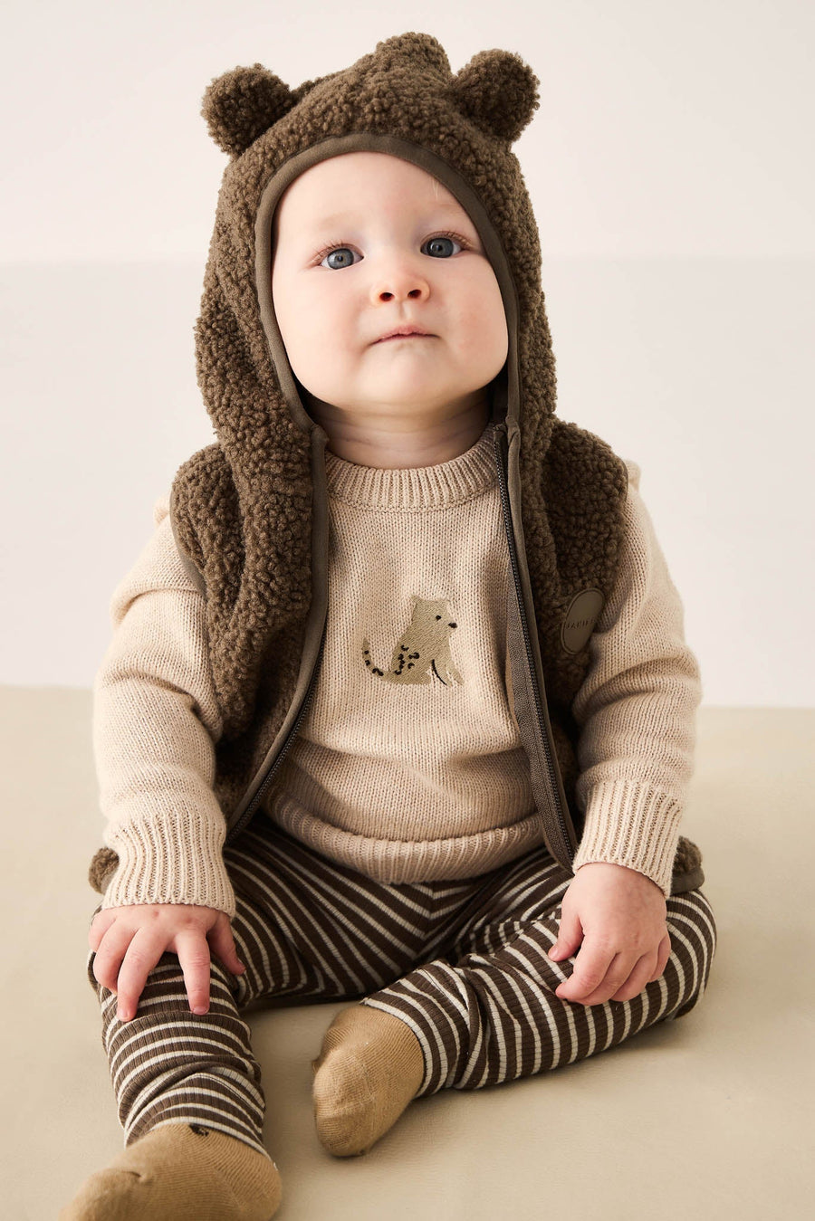 Ethan Jumper - Oatmeal Marle Leopard Childrens Jumper from Jamie Kay Australia