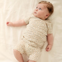 Organic Cotton Skye Short Sleeve Set - Blueberry Ditsy Childrens Pyjamas from Jamie Kay Australia