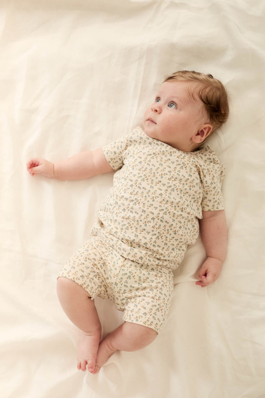 Organic Cotton Skye Short Sleeve Set - Blueberry Ditsy Childrens Pyjamas from Jamie Kay Australia