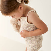 Organic Cotton Singlet - April Floral Mauve Childrens Singlet from Jamie Kay Australia