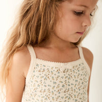 Organic Cotton Singlet - Blueberry Ditsy Childrens Singlet from Jamie Kay Australia