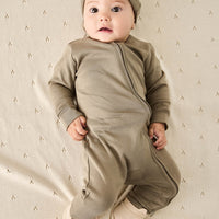 Pima Cotton Frankie Zip Onepiece - Vert Childrens Onepiece from Jamie Kay Australia