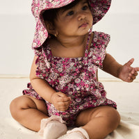 Organic Cotton Noelle Hat - Garden Print Childrens Hat from Jamie Kay Australia