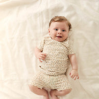 Organic Cotton Skye Short Sleeve Set - Blueberry Ditsy Childrens Pyjamas from Jamie Kay Australia