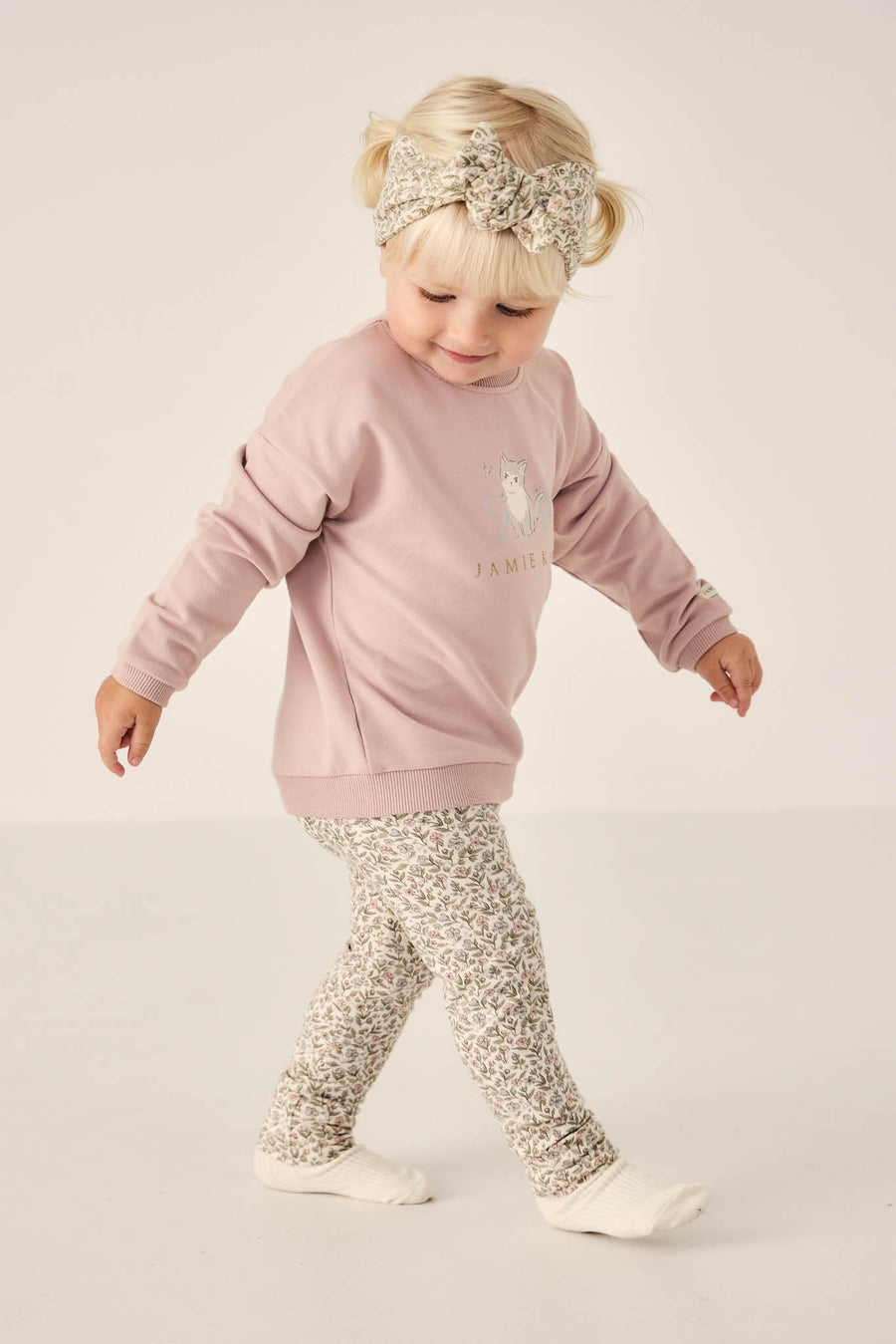 Organic Cotton Everyday Legging - Ariella Eggnog Childrens Legging from Jamie Kay Australia