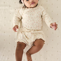 Organic Cotton Frill Bloomer - Rosalie Floral Mauve Childrens Bloomer from Jamie Kay Australia