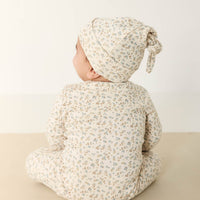 Organic Cotton Knot Beanie - Blueberry Ditsy Childrens Hat from Jamie Kay Australia