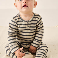 Organic Cotton Modal Long Sleeve Bodysuit - Cassava/Arctic Childrens Bodysuit from Jamie Kay Australia