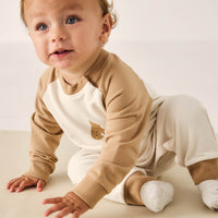 Organic Cotton Tao Sweatshirt Onepiece - Bronzed Leopard Childrens Onepiece from Jamie Kay Australia