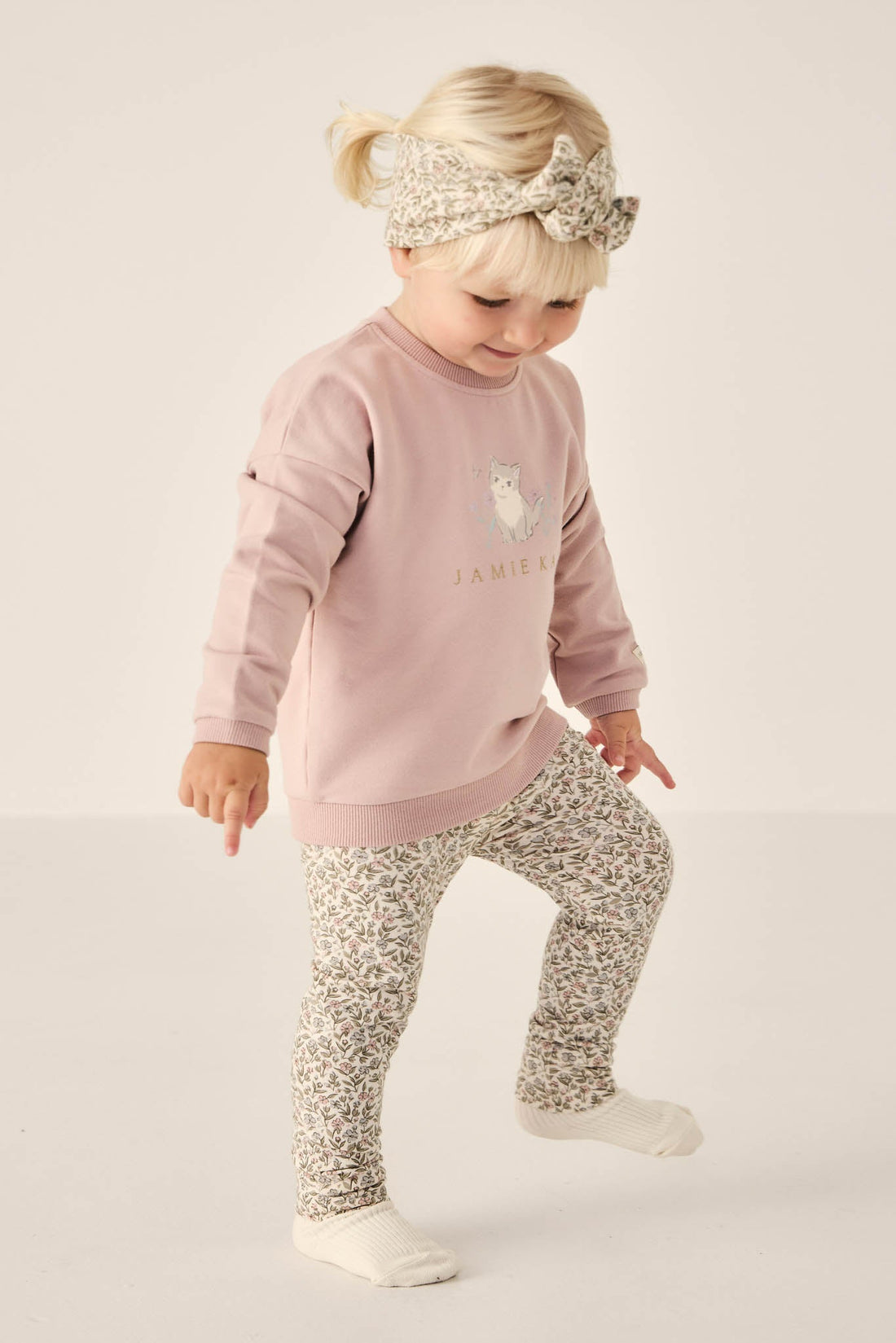 Organic Cotton Everyday Legging - Ariella Eggnog Childrens Legging from Jamie Kay Australia