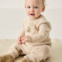 Ethan Jumper - Oatmeal Marle Leopard Childrens Jumper from Jamie Kay Australia