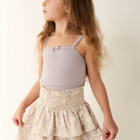 Organic Cotton Ruby Skirt - April Floral Mauve Childrens Skirt from Jamie Kay Australia