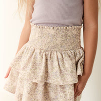 Organic Cotton Ruby Skirt - April Floral Mauve Childrens Skirt from Jamie Kay Australia