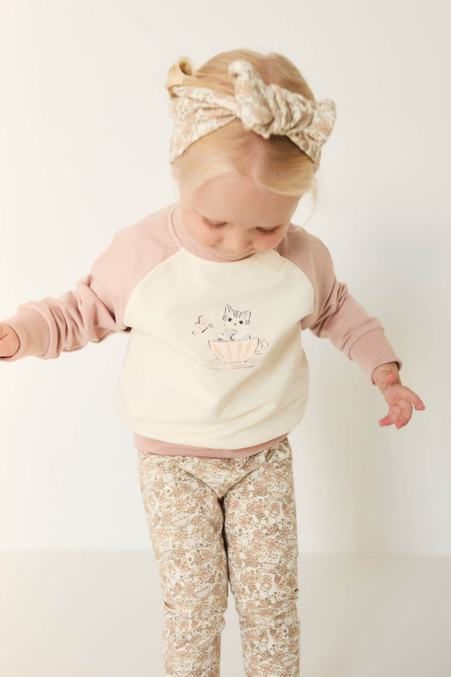 Organic Cotton Tao Sweatshirt - Moon's Garden Dusky Rose Childrens Sweatshirt from Jamie Kay Australia