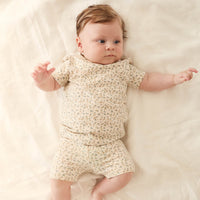 Organic Cotton Skye Short Sleeve Set - Blueberry Ditsy Childrens Pyjamas from Jamie Kay Australia