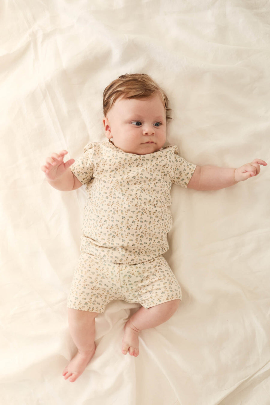 Organic Cotton Skye Short Sleeve Set - Blueberry Ditsy Childrens Pyjamas from Jamie Kay Australia