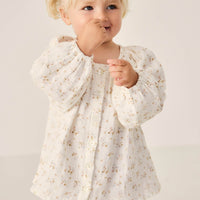 Organic Cotton Muslin Martha Top - Nina Watercolour Floral Childrens Top from Jamie Kay Australia