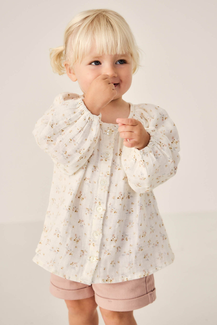 Organic Cotton Muslin Martha Top - Nina Watercolour Floral Childrens Top from Jamie Kay Australia