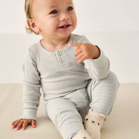 George Bear Ankle Sock - Egret Childrens Sock from Jamie Kay Australia