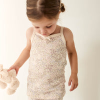 Organic Cotton Singlet - April Floral Mauve Childrens Singlet from Jamie Kay Australia