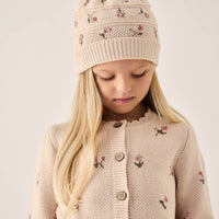 Delilah Cardigan - Delilah Jacquard Misty Rose Childrens Cardigan from Jamie Kay Australia