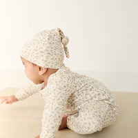 Organic Cotton Knot Beanie - Blueberry Ditsy Childrens Hat from Jamie Kay Australia