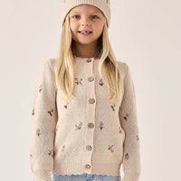 Delilah Knitted Hat - Delilah Jacquard Misty Rose Childrens Hat from Jamie Kay Australia